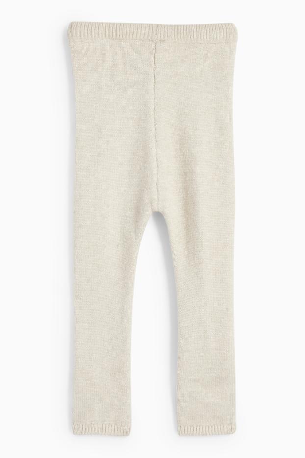 Baby Mädchen - Baby-Strick-Leggings - cremeweiß