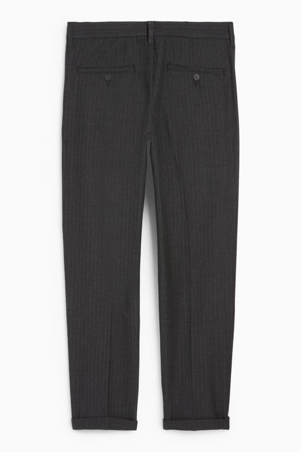 Uomo - Pantaloni chino - tapered fit - design gessato - grigio scuro