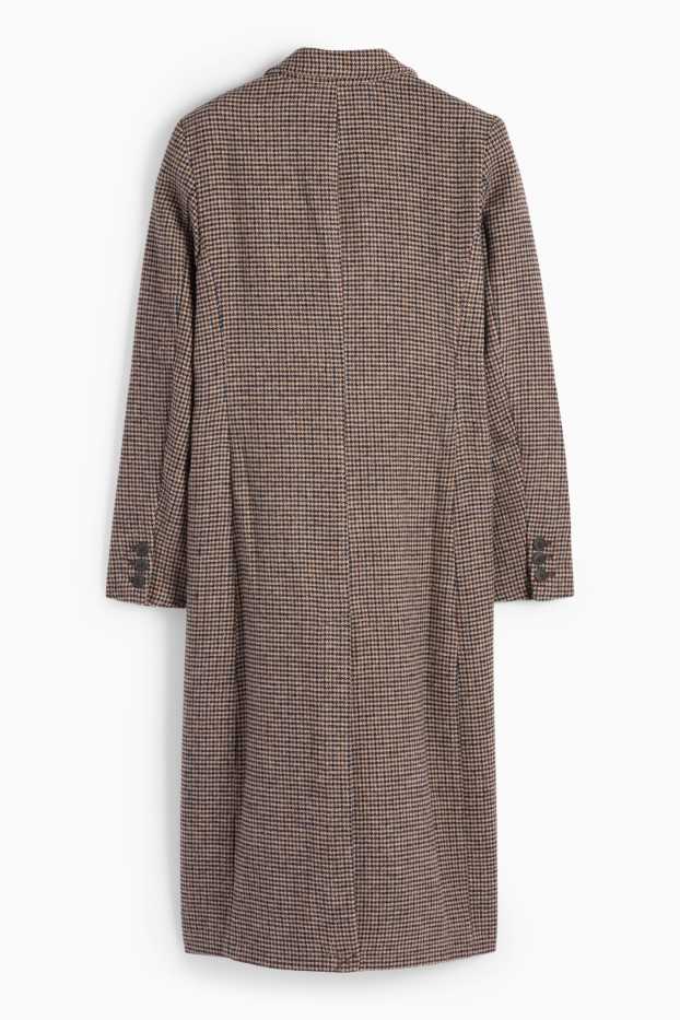 Women - Coat - check - black / beige