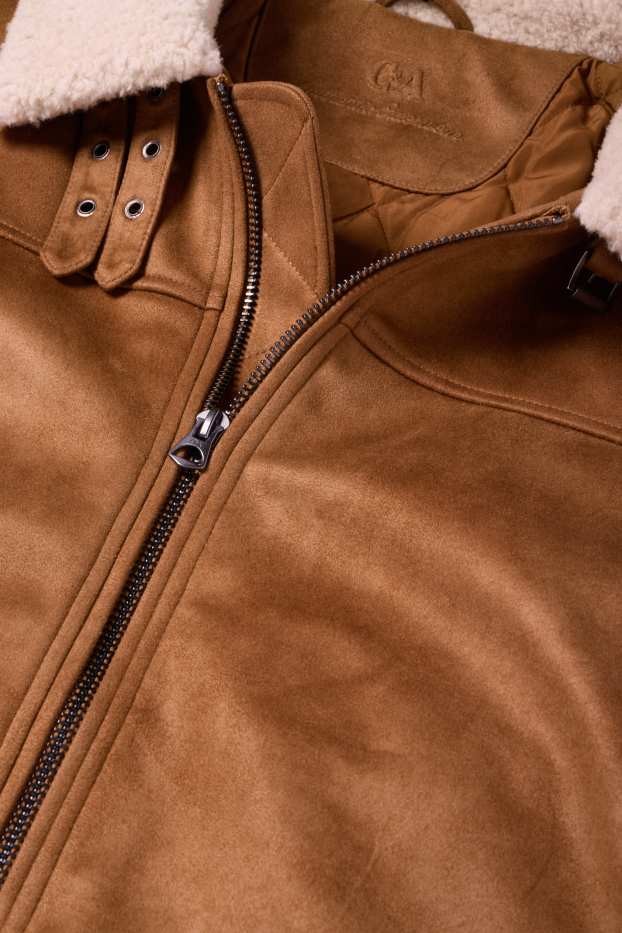 Herren - Blouson - Velourslederimitat - braun