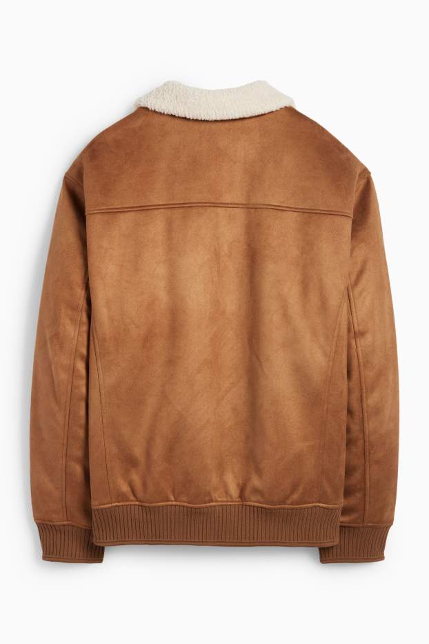 Herren - Blouson - Velourslederimitat - braun