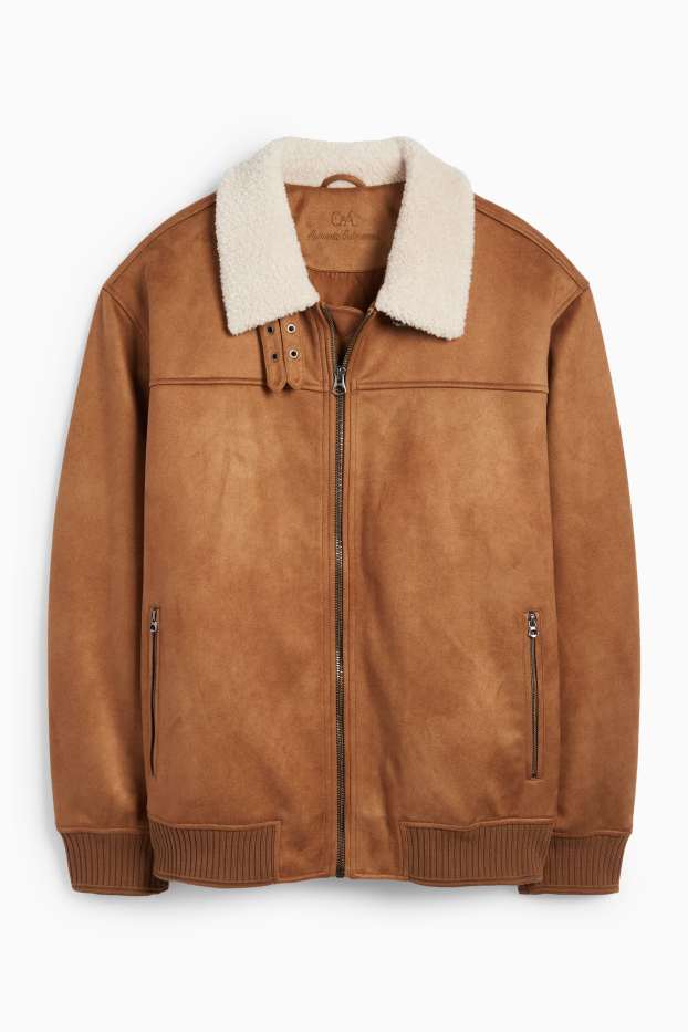 Herren - Blouson - Velourslederimitat - braun