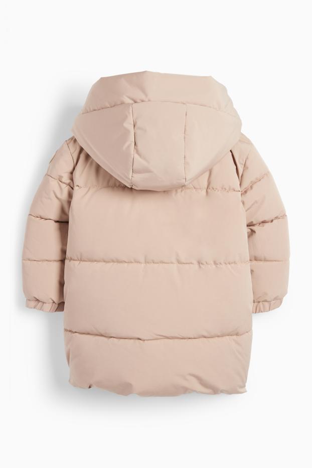 Enfants filles - Doudoune à capuche - finition déperlante - beige