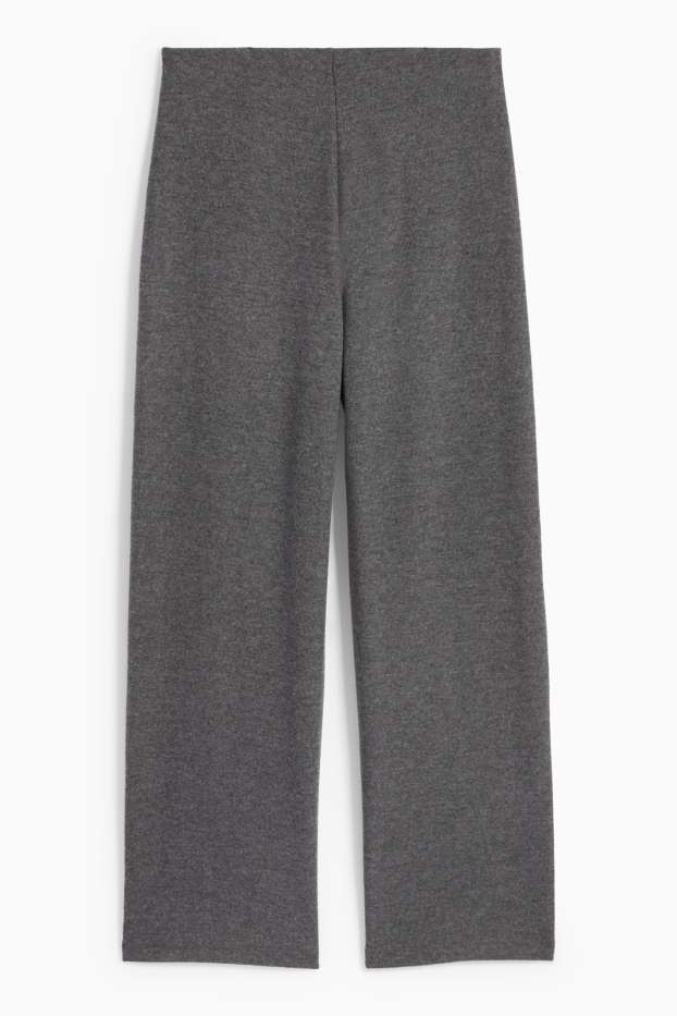 Donna - Pantaloni sportivi in maglia - grigio melange