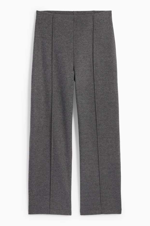 Donna - Pantaloni sportivi in maglia - grigio melange