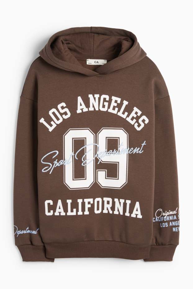 Enfants filles - Los Angeles - sweat à capuche - marron foncé