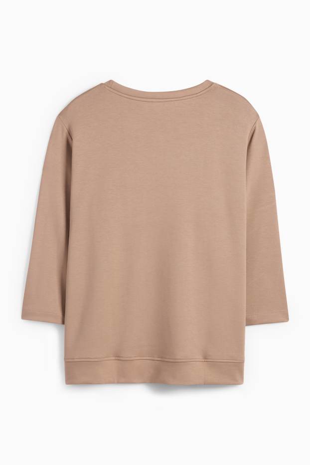 Dames - Longsleeve - relaxed fit - beige