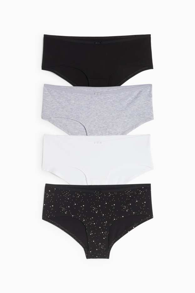 Damen - Multipack 4er - Hipster - schwarz