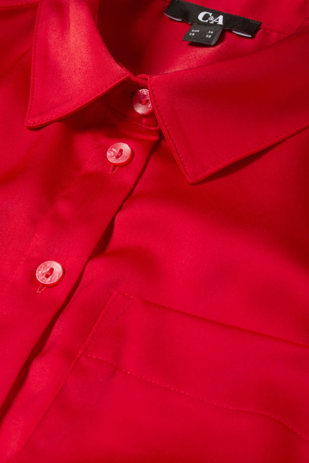 Damen - Satin-Bluse - rot