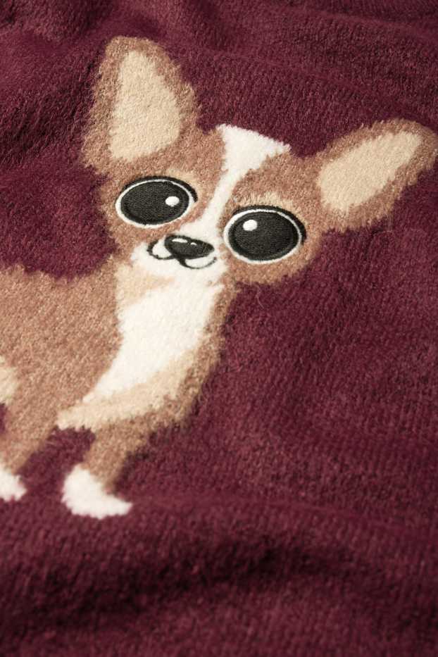 Kinder Mädchen - Chihuahua - Pullover - bordeaux