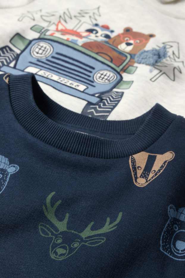 Children Boys - Multipack of 2 - woodland animals - hoodie and sweatshirt - dark blue