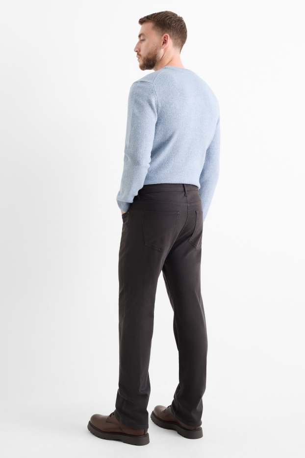Pánské - Termo kalhoty - regular fit - tmavošedá