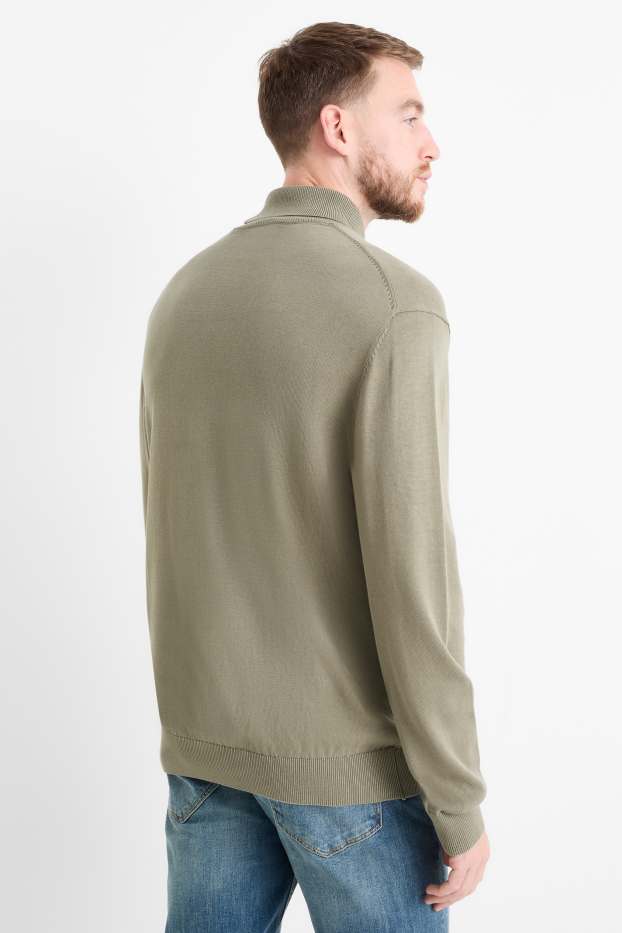 Men - Turtleneck jumper - khaki