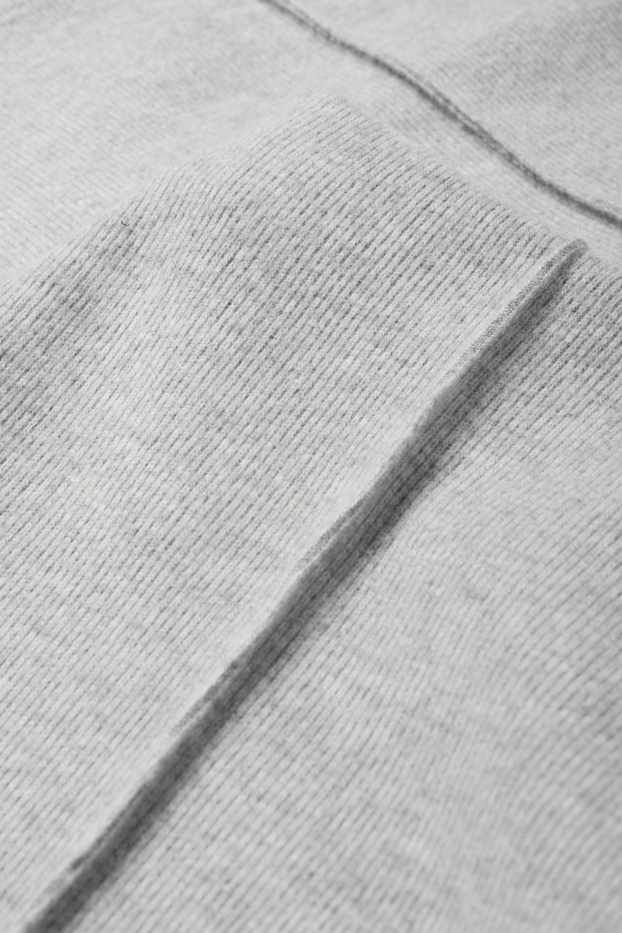 Women - Knitted joggers - light gray-melange