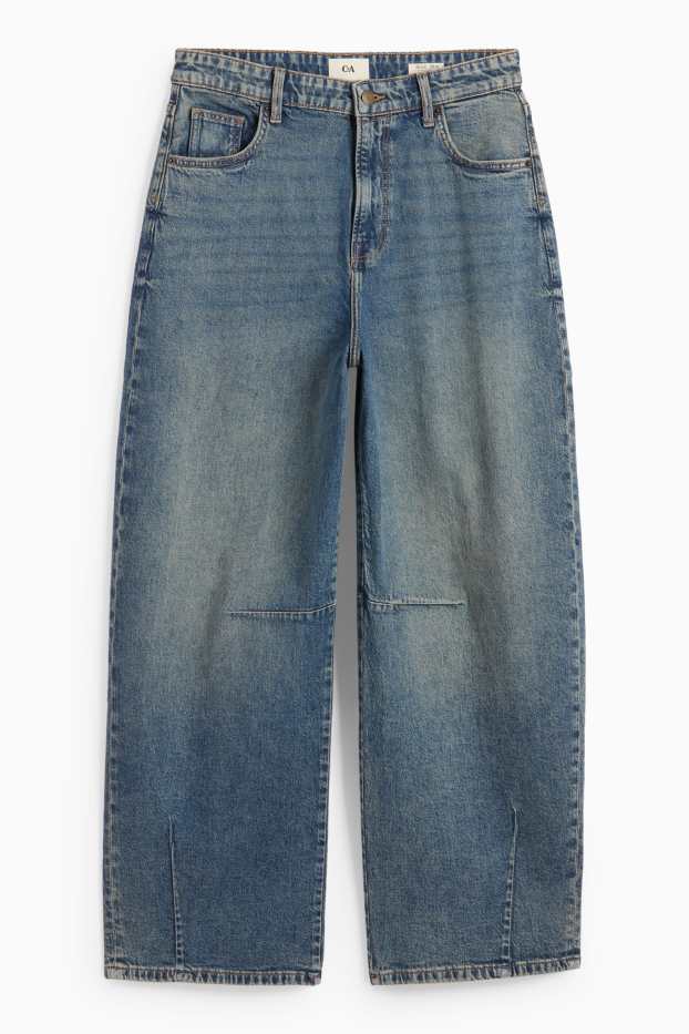 Dames - Balloon jeans - mid waist - jeansblauwgrijs