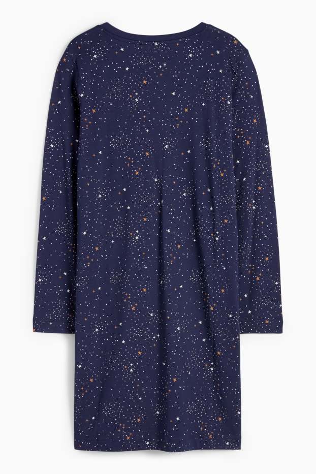 Women - Nightdress - patterned - dark blue