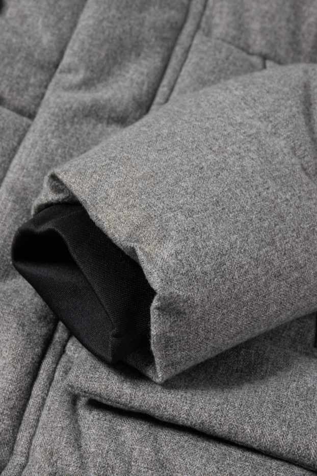 Kinder Jungen - Steppjacke mit Kapuze - wasserabweisend - grau