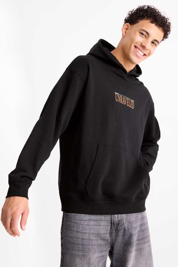 Uomo - Felpa con cappuccio - nero