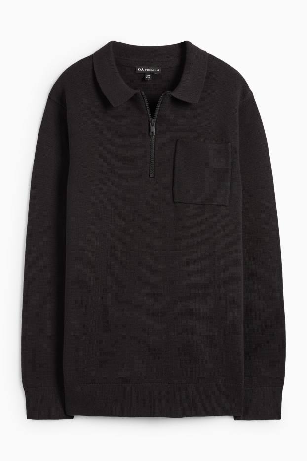 Children Boys - Jumper - textured - black