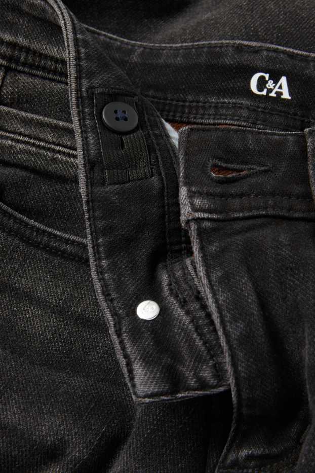 Dzieci chłopcy - Straight jeans - ciepłe dżinsy - jog denim - dżins-szary