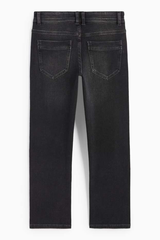 Dzieci chłopcy - Straight jeans - ciepłe dżinsy - jog denim - dżins-szary