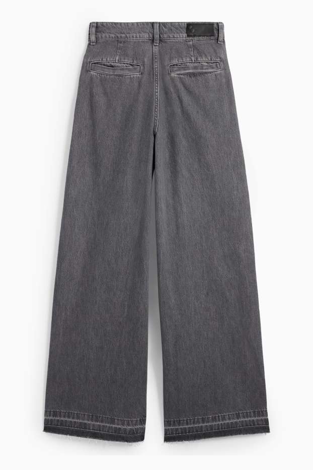 Mujer - Wide leg jeans - mid waist - vaqueros - gris