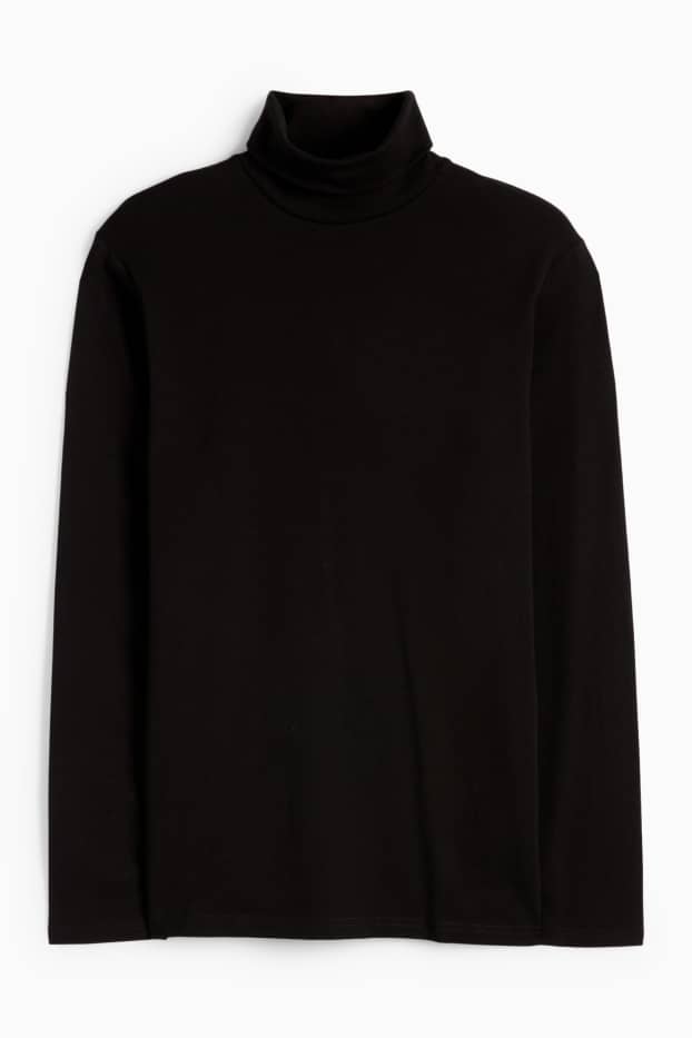 Herren - Rollkragenshirt - schwarz