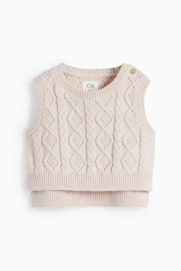 Baby Mädchen - Blümchen - Baby-Outfit - 2 teilig - hellbeige