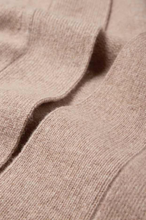Damen - Strickjacke mit Kaschmir-Anteil - Woll-Mix - hellbraun