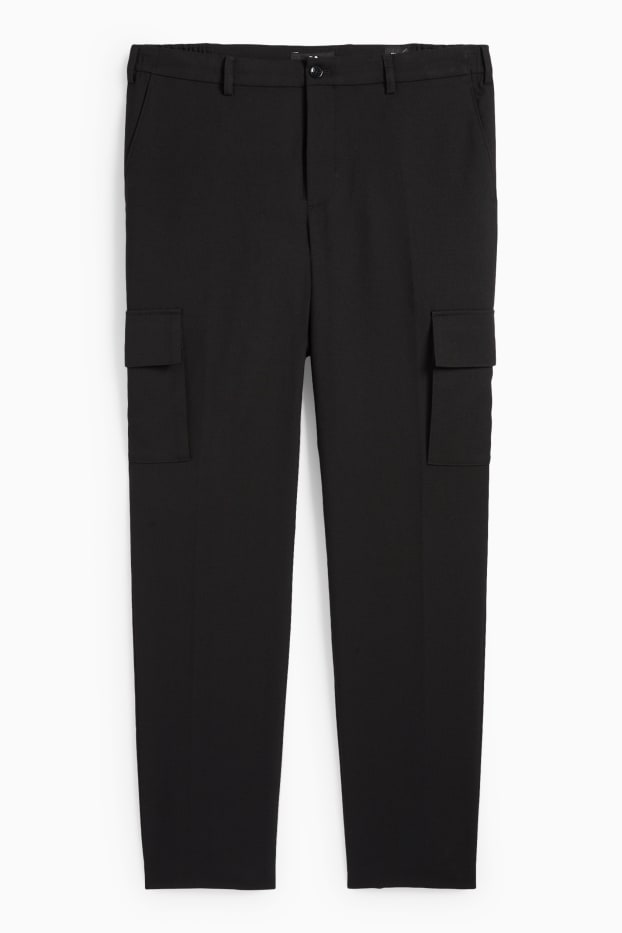 Hommes - Pantalon de costume - regular fit - Flex - noir