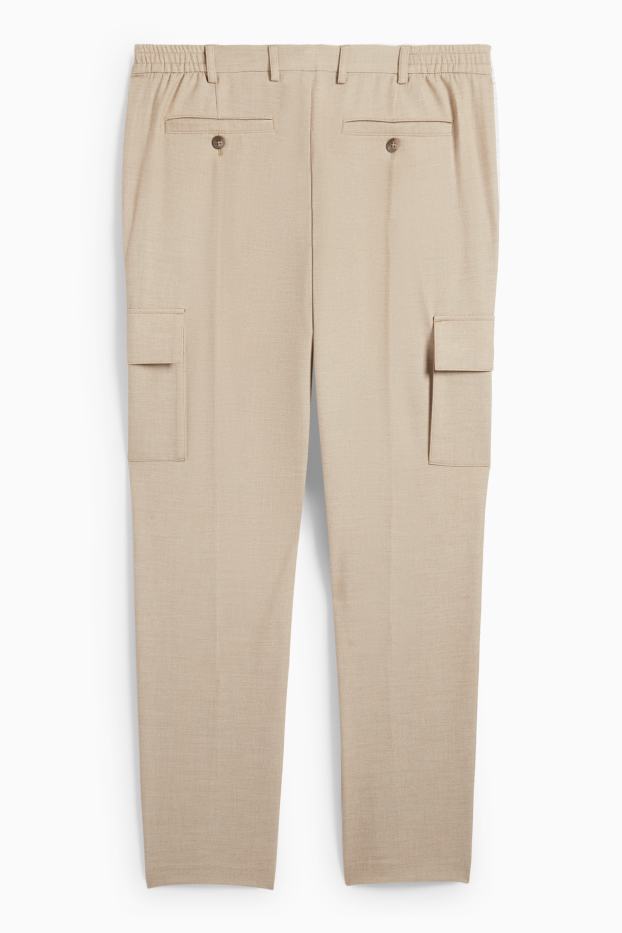 Hommes - Pantalon de costume - regular fit - Flex - beige