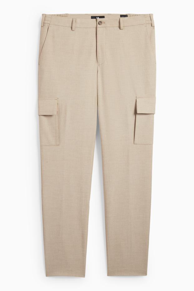 Hommes - Pantalon de costume - regular fit - Flex - beige