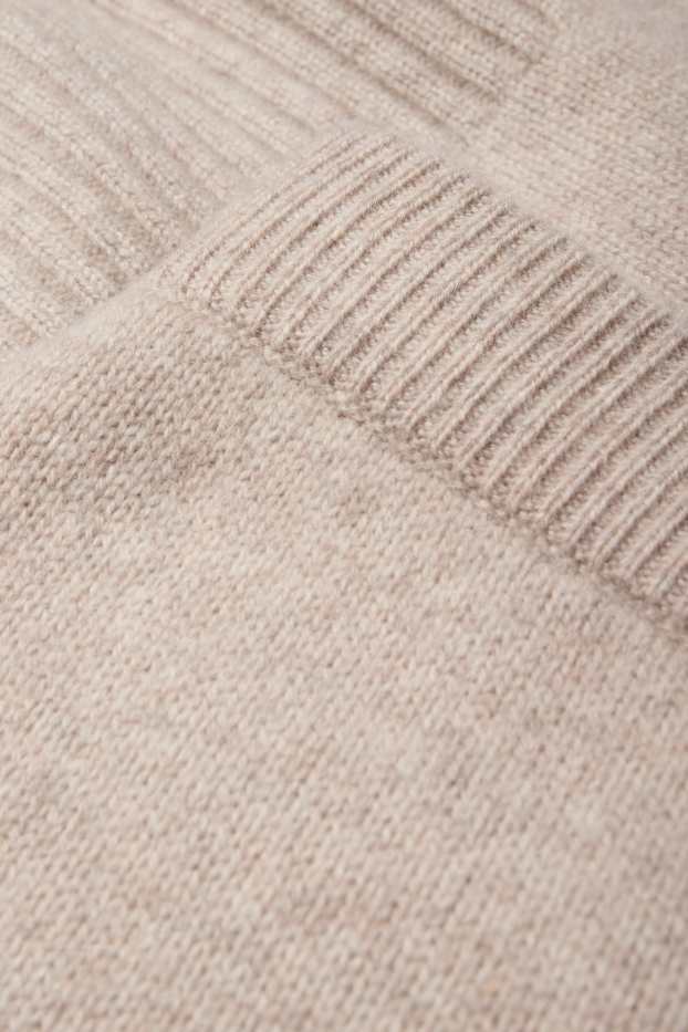 Dames - Gebreide joggingbroek met kasjmiergehalte - wolmix - licht beige