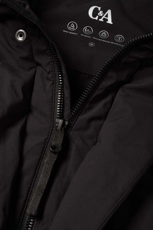 Herren - Parka mit Kapuze - Winter - wasserabweisend - schwarz