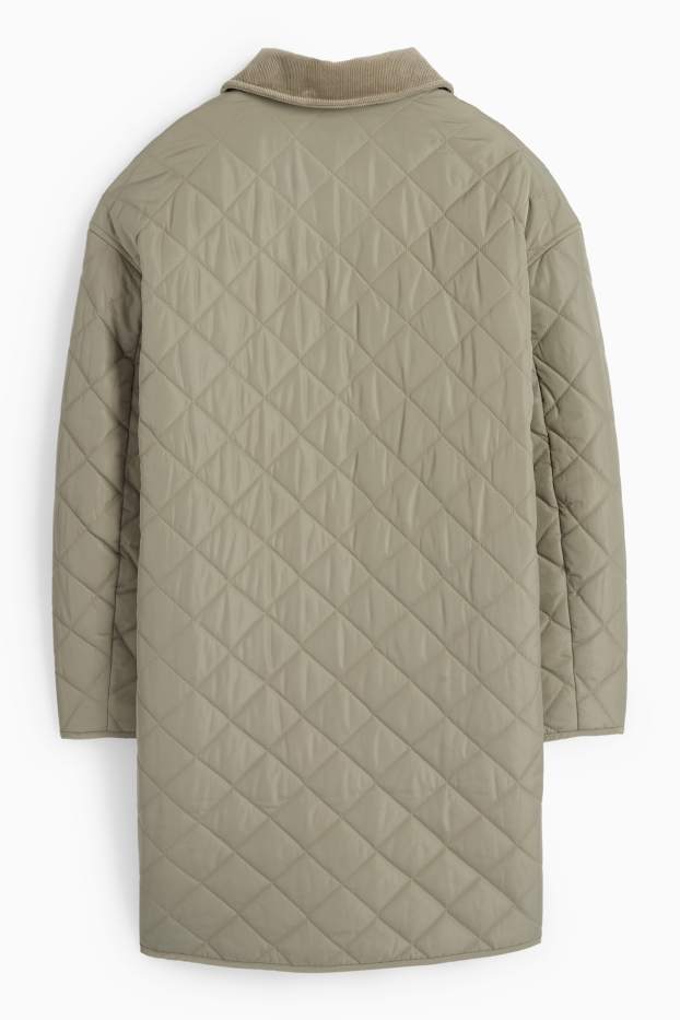 Damen - Steppmantel  - khaki