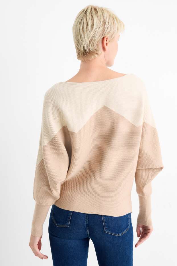 Mujer - Jersey - de canalé - beige claro