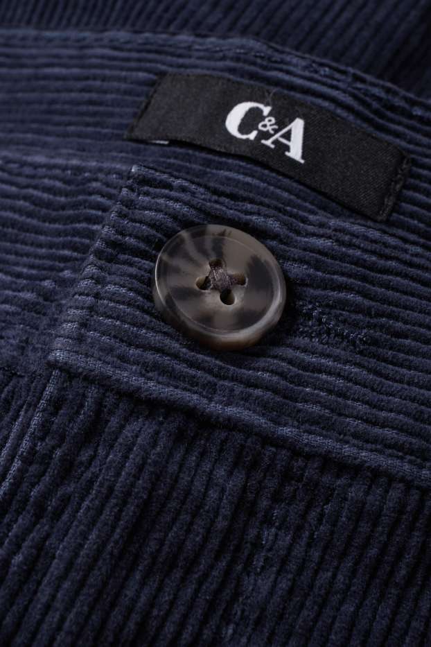 Women - Corduroy miniskirt - dark blue