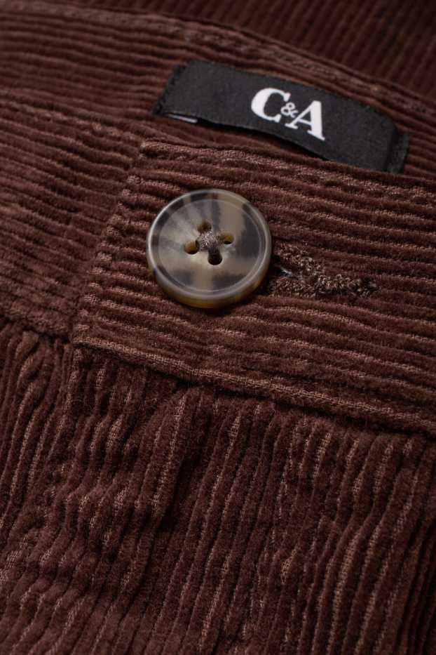 Women - Corduroy miniskirt - dark brown