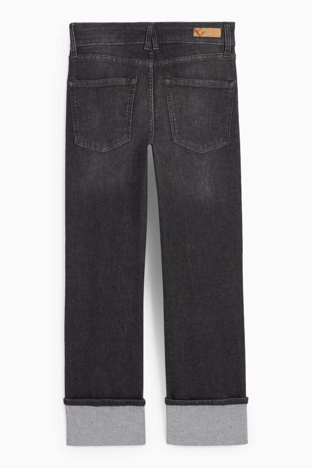 Damen - Crop Straight Jeans - Mid Waist - LYCRA® - jeansgrau
