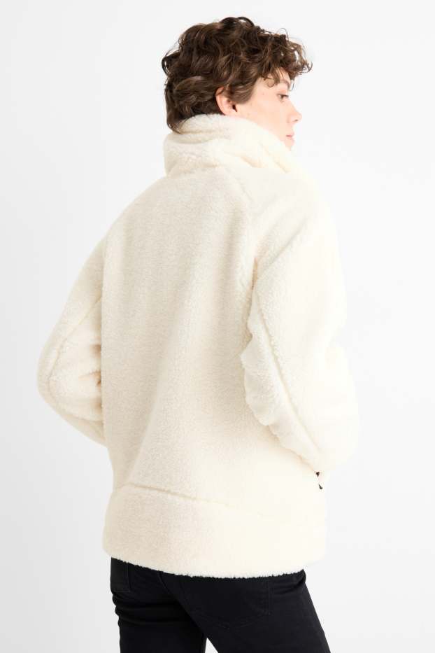 Damen - Teddy-Jacke - cremeweiß