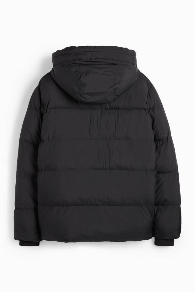 Herren - Steppjacke mit Kapuze - schwarz