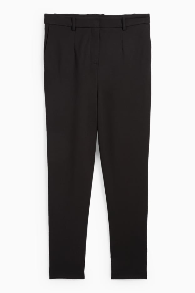 Dames - Pantalon - high waist - tapered fit - zwart