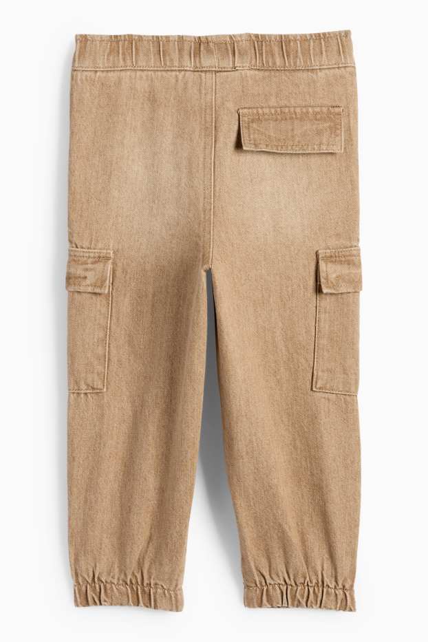 Děti - chlapci - Loose fit jeans - termo džíny - světle hnědá