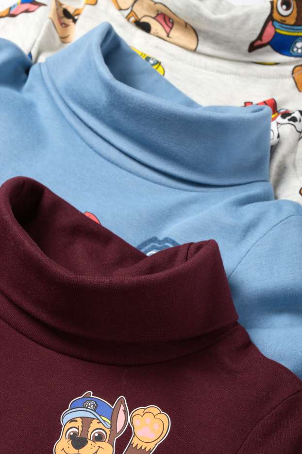 Children Boys - Multipack of 3 - PAW Patrol - Chase, Rubble - turtleneck top - blue