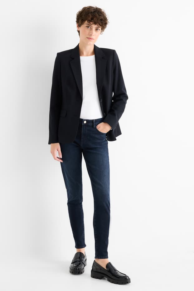Kobiety - Skinny jeans - średni stan - dżinsy modelujące - LYCRA® - dżins-ciemnoniebieski