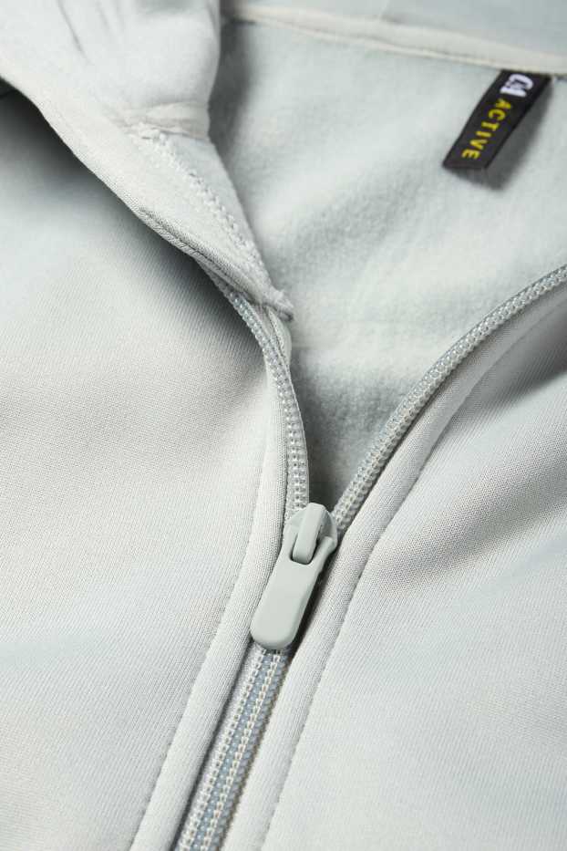 Damen - Sweatjacke mit Kapuze - hellgrau