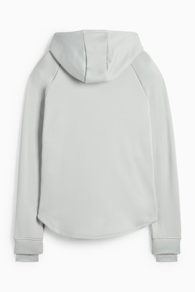 Damen - Sweatjacke mit Kapuze - hellgrau