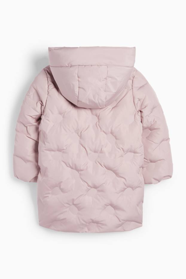 Kinder Mädchen - Steppjacke mit Kapuze - wasserabweisend - rosa