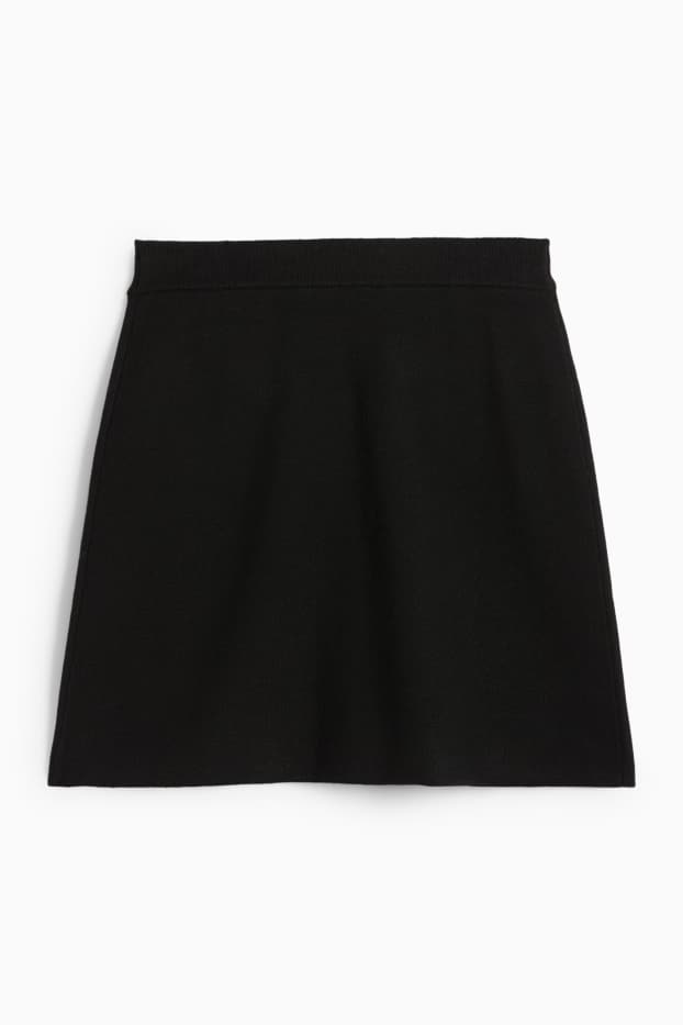 Women - Knitted skirt - black
