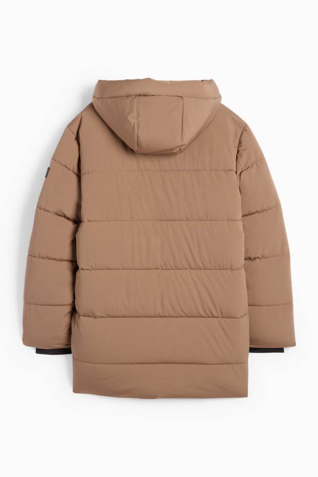 Children Boys - Quilted jacket with hood - water-repellent - brown